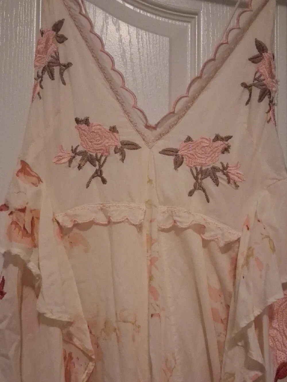 Nwt Free People Audrey Embroidered Ivory Floral Maxi Dress